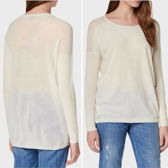 Vince 100% Cashmere Perforated Back Sweater Jumper in Winter White Cream Size XL - Picture 4 of 12